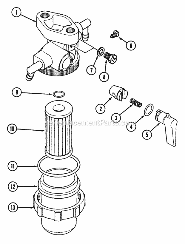 Fuel Filter Diagram and Parts List for 7272 544-416D100, 545-416D100, 546-416D100 Cub Cadet Lawn Tractor